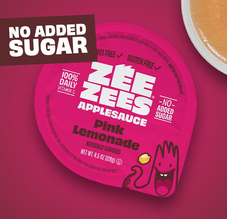 Zee Zees, Applesauce Cup, Pink Lemonade, I/W, 4.5oz